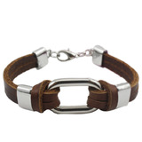 Genuine Cow Leather Wrap bracelet with Central Buckle