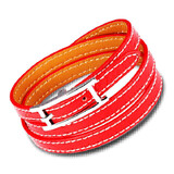 Genuine Leather Wrap Bracelet | Red