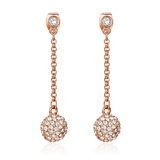 Drop Earrings Embellished with Crystals from Swarovski -Rose Gold