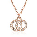 Interlinked Necklace Embellished with Crystals from Swarovski -Rose Gold