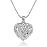 Deluxe Heart Necklace Embellished with Crystals from Swarovski