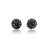 Encrusted Pave Stud Earrings Embellished with Crystals from Swarovski