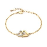 Dual Hearts Bracelet Embellished with Crystals from Swarovski