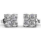 Quad Stud Earrings Embellished with Crystals from Swarovski