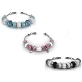 3pc Set of Complete Charm Bracelets Embellished with Crystals from Swarovski