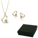 Boxed Matching Heart Set Embellished with Crystals from Swarovski