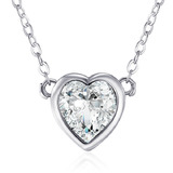 Hampstead Heart Pendant Necklace Embellished with Crystals from Swarovski -WG
