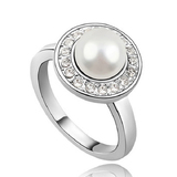 Shiraz Ring Embellished with Crystals from Swarovski -WHT