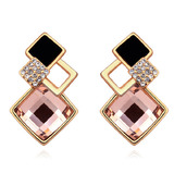 Bordeaux Earrings Embellished with Crystals from Swarovski -LC