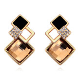 Bordeaux Earrings Embellished with Crystals from Swarovski -CF