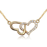 Linked Heart Pendant Necklace Embellished with Crystals from Swarovski -G