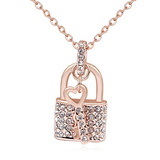 Love Lock Pendant Necklace Embellished with Crystals from Swarovski -RG