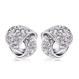 Ribbon Stud Earrings Embellished with Crystals from Swarovski
