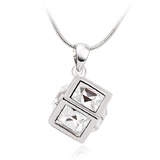 Cubed Pendant Necklace Embellished with Crystals from Swarovski