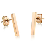 Line Stud Earrings - Rose Gold