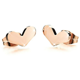 Contemporary heart earrings Rose Gold