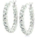 Solid 925 Double Encrusted Hoops