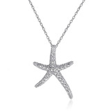 Solid 925 Starfish Pendant Necklace