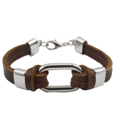 Genuine Cow Leather Wrap bracelet with Central Buckle