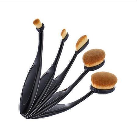 Elite 5pc Cosmetic Oval Makeup Brush Set