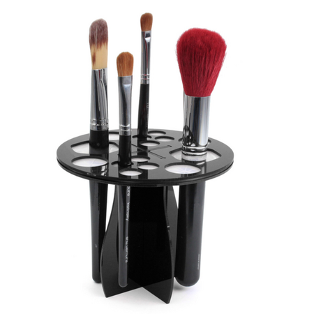 Makeup Brush Rack Storage Holder Stand & Dryer -Black