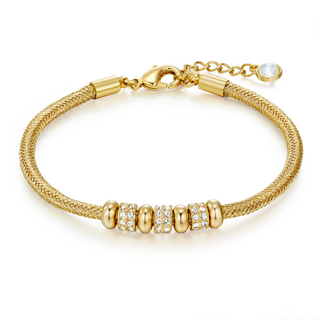 Bonsai Bracelet Embellished with Crystals from Swarovski -Gold