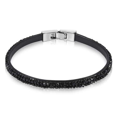 Raw Crystal Bracelet Embellished with Crystals from Swarovski -Black