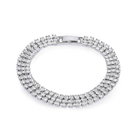 Triple-row Tennis Bracelet Embellished with Crystals from Swarovski