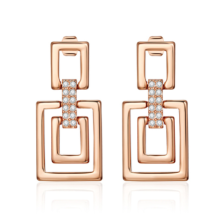 Designer Earrings Embellished with Crystals from Swarovski -Rose Gold