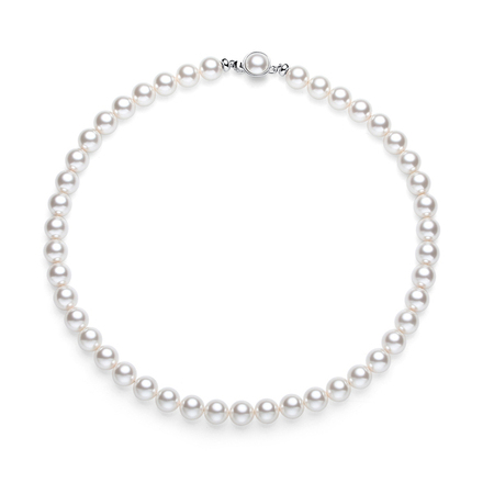 18inch Pearl Necklace Ft 10mm Swarovski Pearls