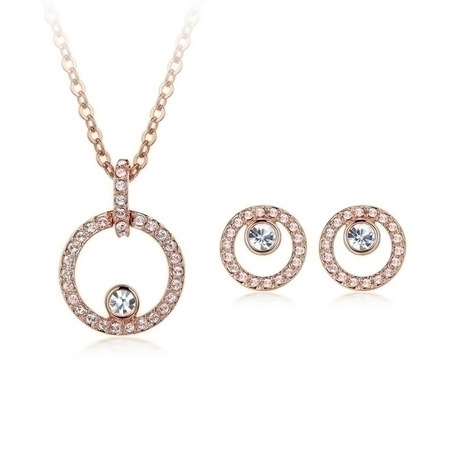 Regal Rose Gold Matching Set with Crystals from Swarovski