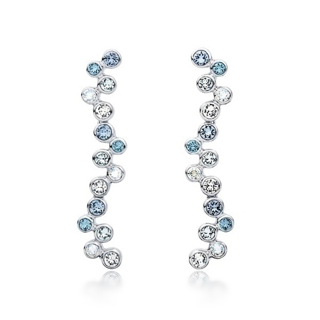 Fluid Dangle Earrings Embellished with Crystals from Swarovski
