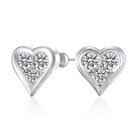 Triple Heart Studs Embellished with Crystals from Swarovski