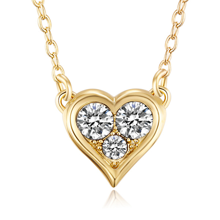 Triple Heart Pendant Necklace Embellished with Crystals from Swarovski