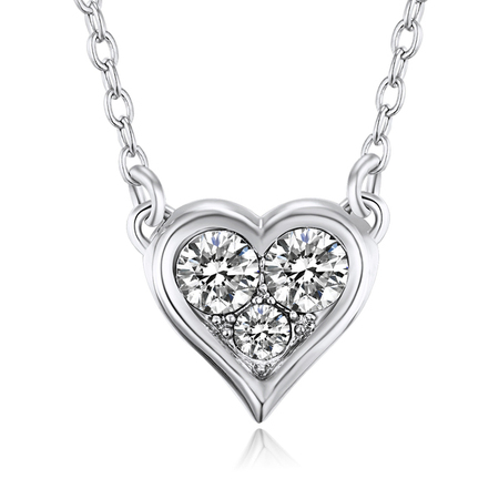 Triple Heart Pendant Necklace Embellished with Crystals from Swarovski