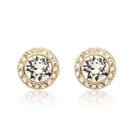 studs w pave surround Embellished with Crystals from Swarovski -GOLD