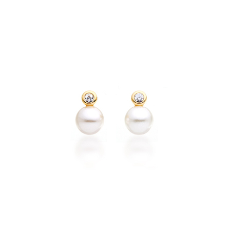 Pearl Stud earrings Embellished with Crystals from Swarovski