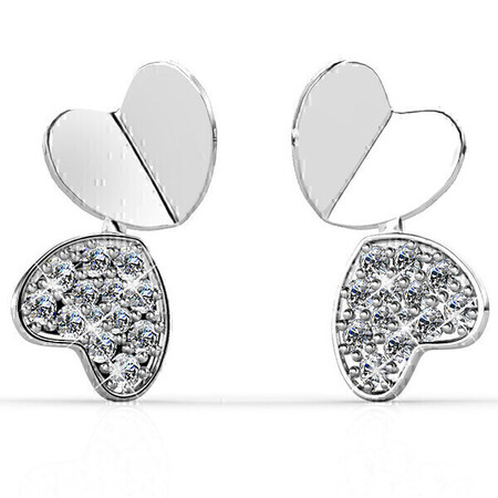 United Hearts Earrings Embellished with Crystals from Swarovski