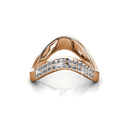 Bianca Rose Gold Ring Embellished with Crystals from Swarovski