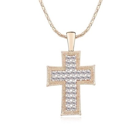 Cross Long Pendant Necklace Embellished with Crystals from Swarovski