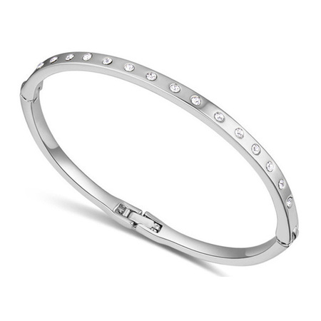 Classic Bangle Embellished with Crystals from Swarovski -WG