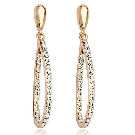 Daego Pave Drop Earrings Embellished with Crystals from Swarovski -G