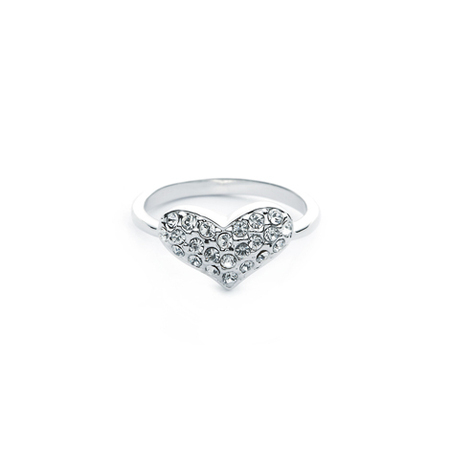 Pave Heart Ring Embellished with Crystals from Swarovski