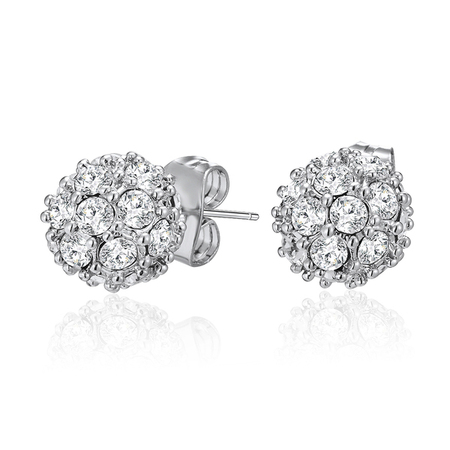 Encrusted Stud Earrings Embellished with Crystals from Swarovski