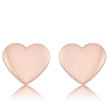 Love Rose Gold Heart Stud Earrings