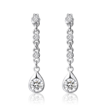 Elegant Drop Earrings Embellished with Crystals from Swarovski