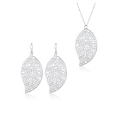 925 Sterling Silver 2pc Leaf Matching Set