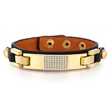 Genuine Cow Leather Bracelet With 18k Gold Buckle