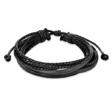 Genuine Cow Leather Milti-strand Bracelet-Black