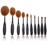 Elite 10pc Cosmetic Oval Makeup Brush Set
